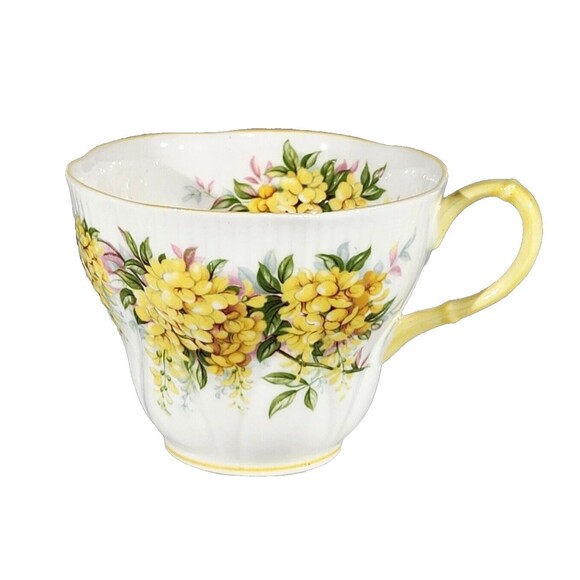 Royal Albert Teacup Saucer Blossom Time Series Laburnum Bone China Yellow Flower - Picture 4 of 9